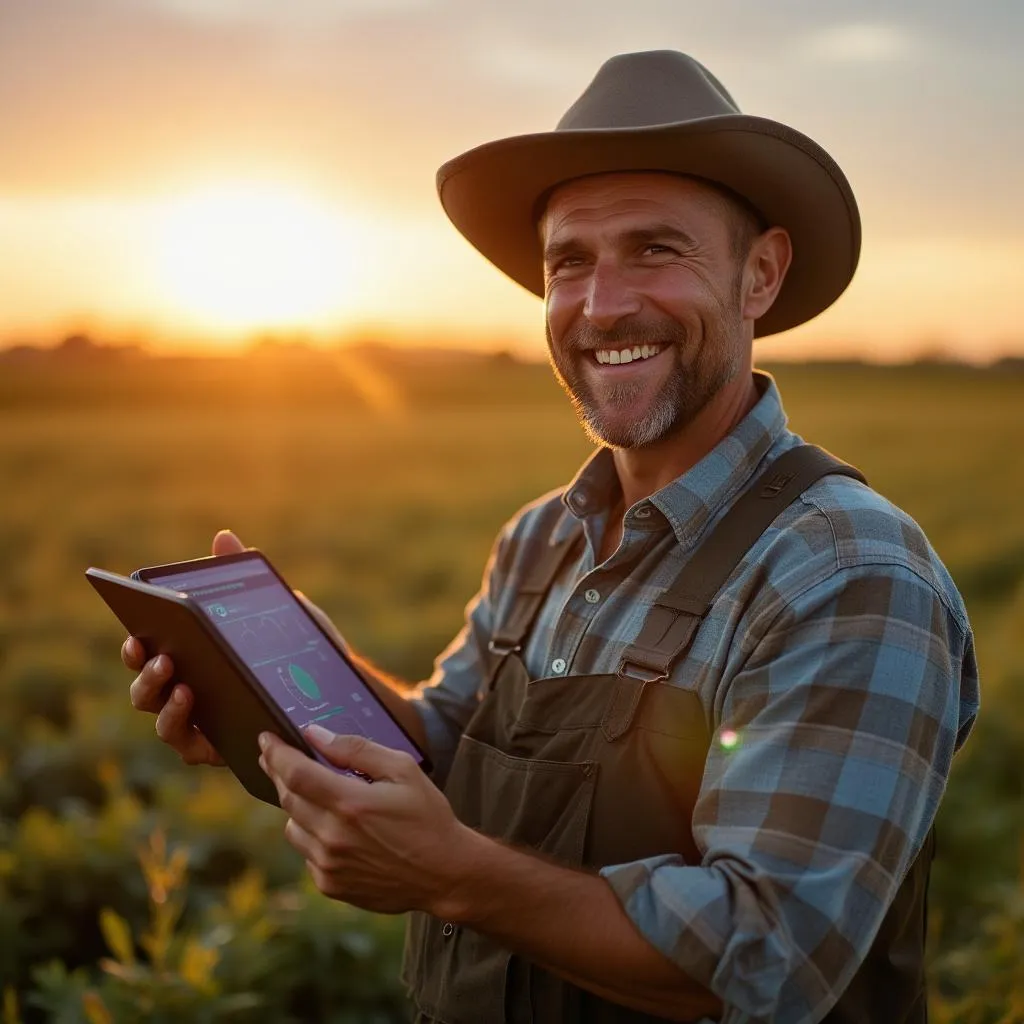 Productor agrícola satisfecho